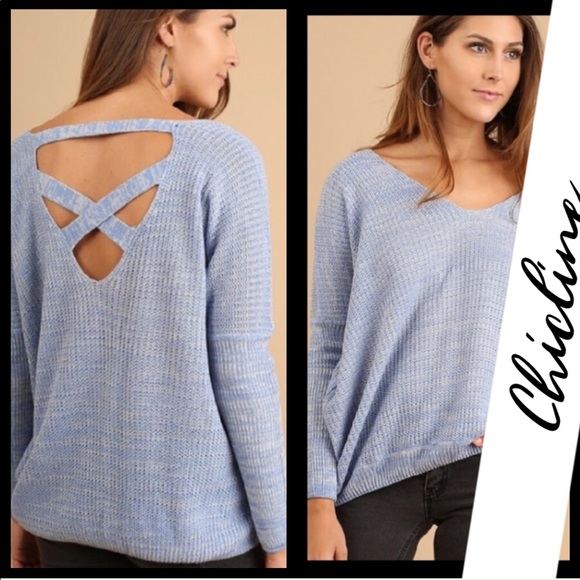 Criss cross oversized knit sweater - Picture 2 of 4